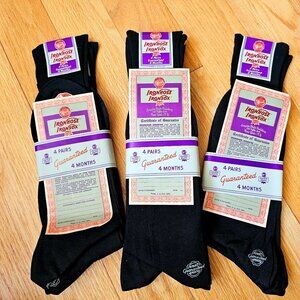 VIntage NOS Ironhose Ironsox 3 Pair Mens Dress Socks 4 Months Guarantee 40s 50s